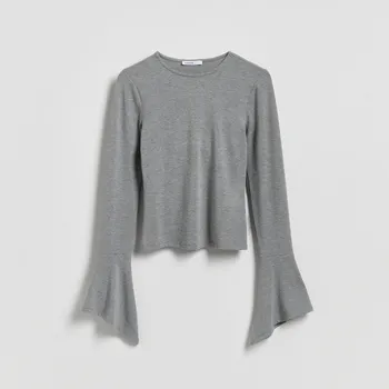 Dámská halenka Reserved - Halenka s rozšířenými rukávy - světle šedá - 363JX-09M - 363JX-09M-S