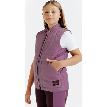 Pánská móda FOUGANZA Dětská péřová vesta Magic 5-6 LET FIALOVÁ