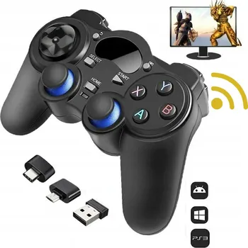 Gamepad BEZDRÁTOVÝ OVLADAČ 2.4G USB PC ANDROID PS3 ERGONOMICKÝ 8M