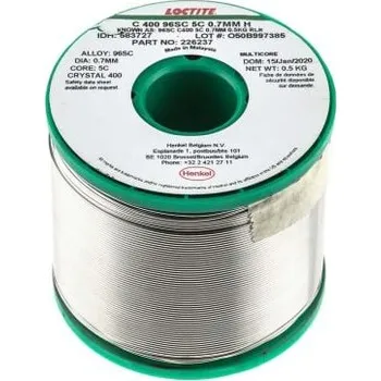 Příslušenství ke svářečce Bezolovnatá pájka Drát 0.7mm bod tání plus 217°C C400 0procent olova 0.7procent mědi 95.5procent cínu 3.8procent stříbra 500g Multicore