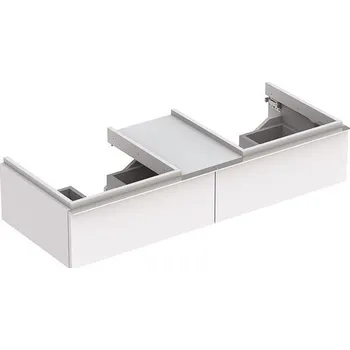 Koupelnový nábytek Geberit iCon Skříňka pod dvě umyvadla 119x47,7x24 cm, 2x zásuvka, lak matný, bílá - výprodej vzorku