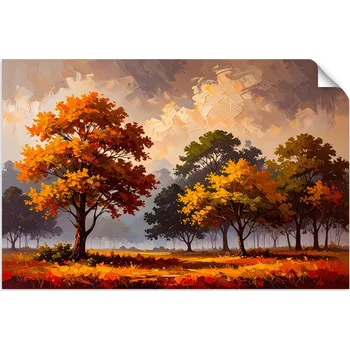 Obraz Samolepky do obýváku nebo ložnice, Podzimní les stromy 30x20 cm