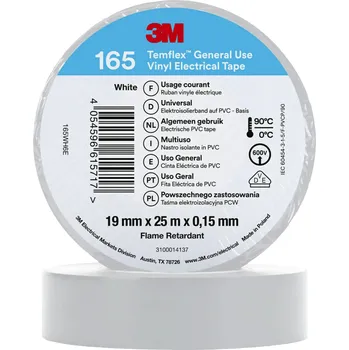 Izolační páska 3M Temflex(TM) 165 165WH6E izolační páska Temflex(TM) 165 bílá (d x š) 25 m x 19 mm 1 ks