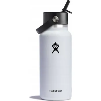 Termoska Termoska s brčkem Hydro Flask Wide Mouth Straw Cap 946 ml - bílá