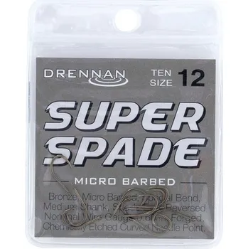 Rybářský háček Drennan Super Spade broušené, plovákové, Háčky s protihrotem 10 ks