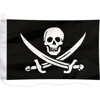 Vlajka Pirátská vlajka Lebka Jachtová námořnická vlajka na jachtu 45x30 cm