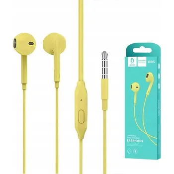 Sluchátka UNIVERZÁLNÍ SLUCHÁTKA DENMEN S 3,5mm JACKEM ŽLUTÁ DO UŠÍ DR01