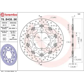 Brzdový kotouč Brzdový kotouč BREMBO 78B40896