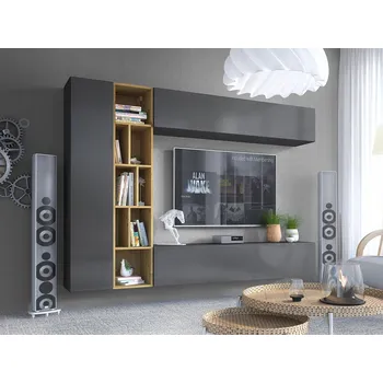 Obývací stěna Nábytek do obývacího pokoje Mirjan – odstíny šedé, šedá