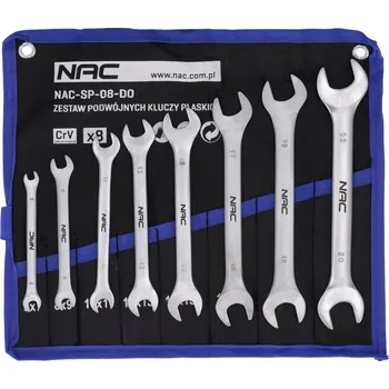 Klíč SADA OČKOPLOCHÝCH KLÍČŮ NAC CR-V 8 KLÍČŮ OD 6X7 DO 20X22 MM + POUZDRO