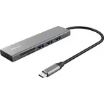 TRUST rozbočovač HALYX, Fast USB-C Hub & Card reader