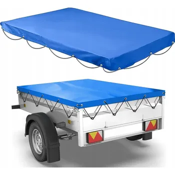 Plachta na motorové vozidlo MODRÁ PLACHTA NA PŘÍVĚS Krycí plachta na rám přívěsu ZAHRADA 209x134 cm