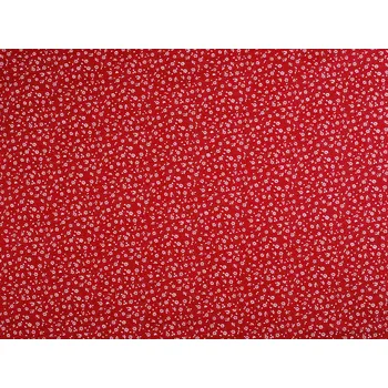 Bavlněná látka / plátno drobné květy Balení: 1 m, Varianta: 3 (22370-2) červená bílá - 8596475457903