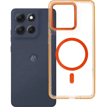 Náhradní kryt pro mobilní telefon Kryt Cover Frame Clear Hybrid Mag Cover with MagSafe Motorola Moto G86 Hermes Orange