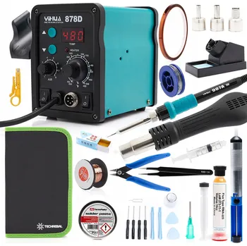 Páječka Pájecí stanice 2v1 YIHUA 878D SADA 24 DÍLŮ V POUZDRU TECHREBAL