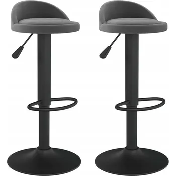 Barová židle Barová otočná stolička z aksamitu, nastavitelná, tmavě šedá 36x38x(72-94) cm