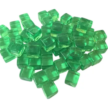 Dekorační kostky 50 ks 8 × 8 × 8 mm Průhledné akrylové kostky v různých barvách Logická puzzle hra dekorace zelená