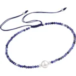 Šňůrkový náramek Sodalit s perličkou Ag 925/1000
