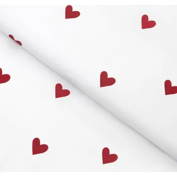 Bavlněné plátno - Červená srdíčka na bílém 160 cm