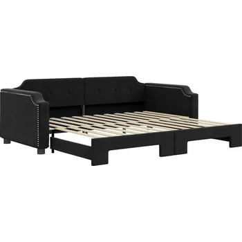 Postel Černá pohovka/postel 2v1, rozměry ve složeném stavu 213x100x66,5 cm