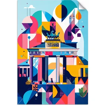 Obraz Samolepka na stěnu, Berlín město abstrakce ve stylu Bauhaus 100x150