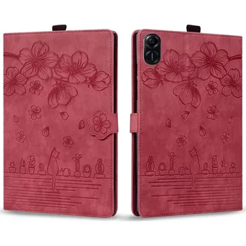 Pouzdro na tablet VSECHNONAMOBIL 91261 ART FLOWER Zaklápěcí pouzdro pro Honor Pad X8a červené