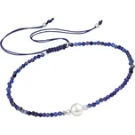 Šňůrkový náramek Lazurit s perličkou Ag 925/1000