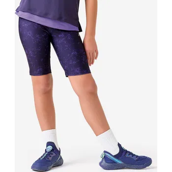 Dívčí kraťasy DECATHLON Dívčí cyklistické kraťasy neprůhledné prodyšné 10 LET FIALOVÁ