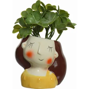 umělá květina Umělá rostlina v ozdobném květináči 9x14cm malá