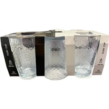 Sklenice HOMEWARE Sada 6 průhledných sklenic 200 Ml FLUSH CUP