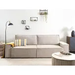 Rozkládací pohovka béžová Buklé Čalouněná funkce spaní s úložným prostorem Moderní obývací pokoj Beliani