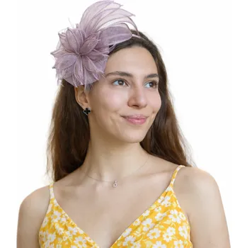 Brož SEEBERGER Dámský fascinator na čelence s květinou – ametystový Velikost: Unisize (S-XL)