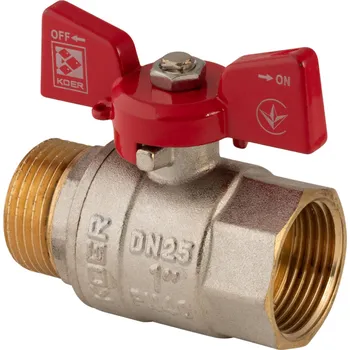 Zahradní hadice Koer Kulový kohout motýl, červený, KR.218 1"FM | KR.218 1"FM