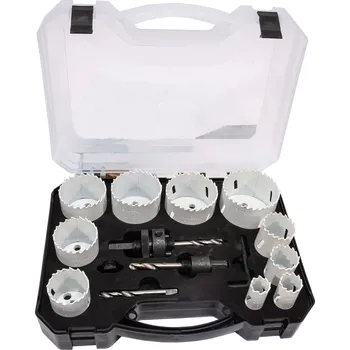 Pilová děrovka XTLINE Sada vykružovacích bimetalových korunek 14 dílů | 19-64 mm, plastový box