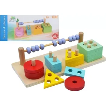 Dřevěná hračka Dřevěná motorická hra s tvary a počítadlem