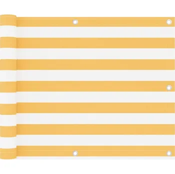 Stínicí technika zahrada-XL Balkónová zástěna bílá a žlutá 75 x 500 cm oxfordská látka 134902