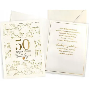 KUKART 5901924498308 Zlaté přání k 50. výročí svatby