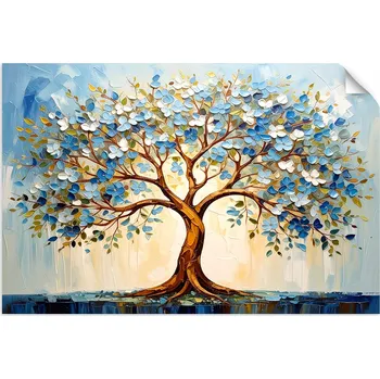 Fototapeta Samolepicí nálepka samolepicí Modré Stromy Života Květiny 90x60