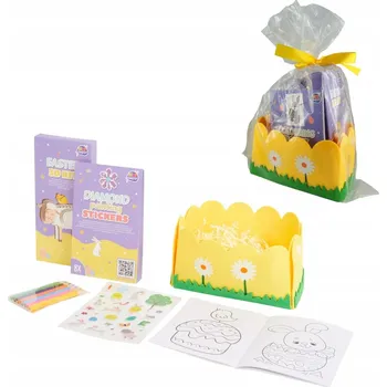 omalovánky Velikonoční košík plný kreativní zábavy: Samolepky, Pastelky, Omalovánka, Fialový