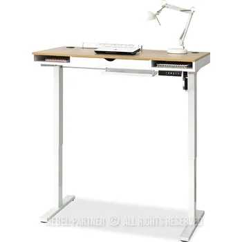 Psací stůl Obdélníkový psací stůl Mebel-Partner 120 x 60 x 77 cm, bílý/zlatý dub