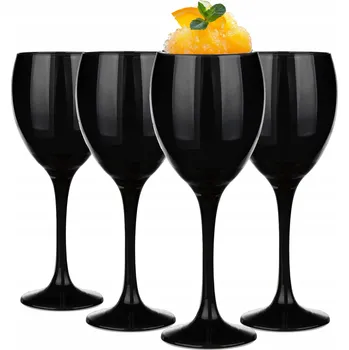 Sklenice Skleničky Glasmark černé 300 ml 4 ks na bílé i červené víno