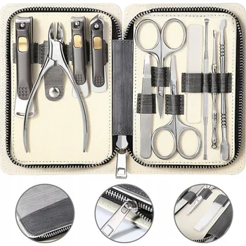 11 Ks Sada na nehty pro manikúru, pedikúru, příslušenství, nůžky, pinzeta, dárek