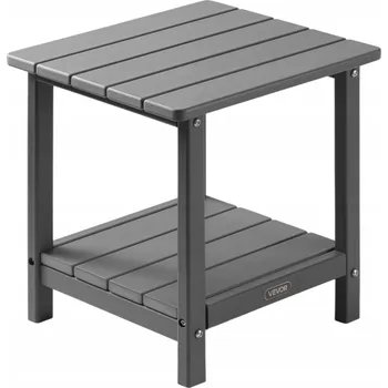 Konferenční stolek VEVOR Zahradní stolek plastový HDPE šedý dvouvrstvý 45x38x44CM