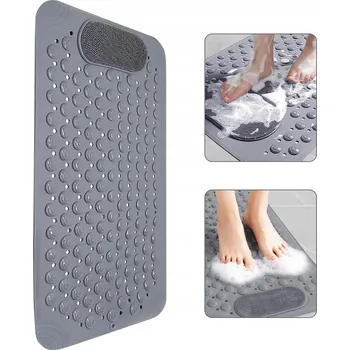 Obraz PROSTISKLUZOVÁ PODLOŽKA DO KOUPELNY, DOMU, POSILOVNY, SPA PVC ŠEDÁ 69x36CM