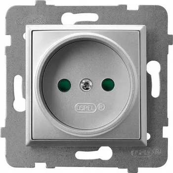 Elektrická zásuvka Stříbrná nástěnná Elektrická Zásuvka Ospel