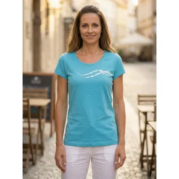 Dámské tričko Dámské triko ALTISPORT CARRYOVER ALW001F61 TYRKYSOVÁ/BÍLÁ S