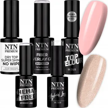 Lak na nehty Sada na nehty Classic French 2x Hybridní lak NTN 5g + Gel + 2x Top