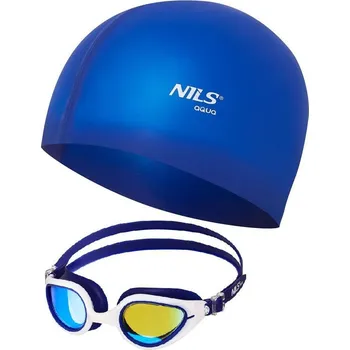 Plavecké brýle Plavecké brýle ANTI-FOG + Silikonová plavecká čepice NILS AQUA