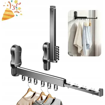 Věšák WIESZAK NA UBRANIA WYSTĘPUJĄCY 6 HÁČKŮ SKLÁDACÍ BEZ VRTÁNÍ