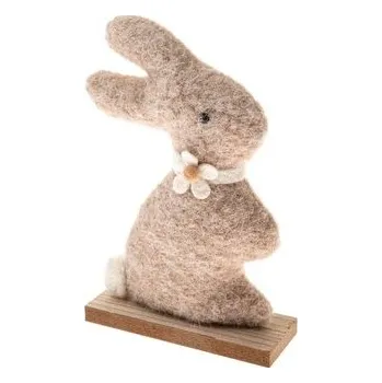 Velikonoční dekorace Textilní stojící zajíc- 21 cm, 6/48
